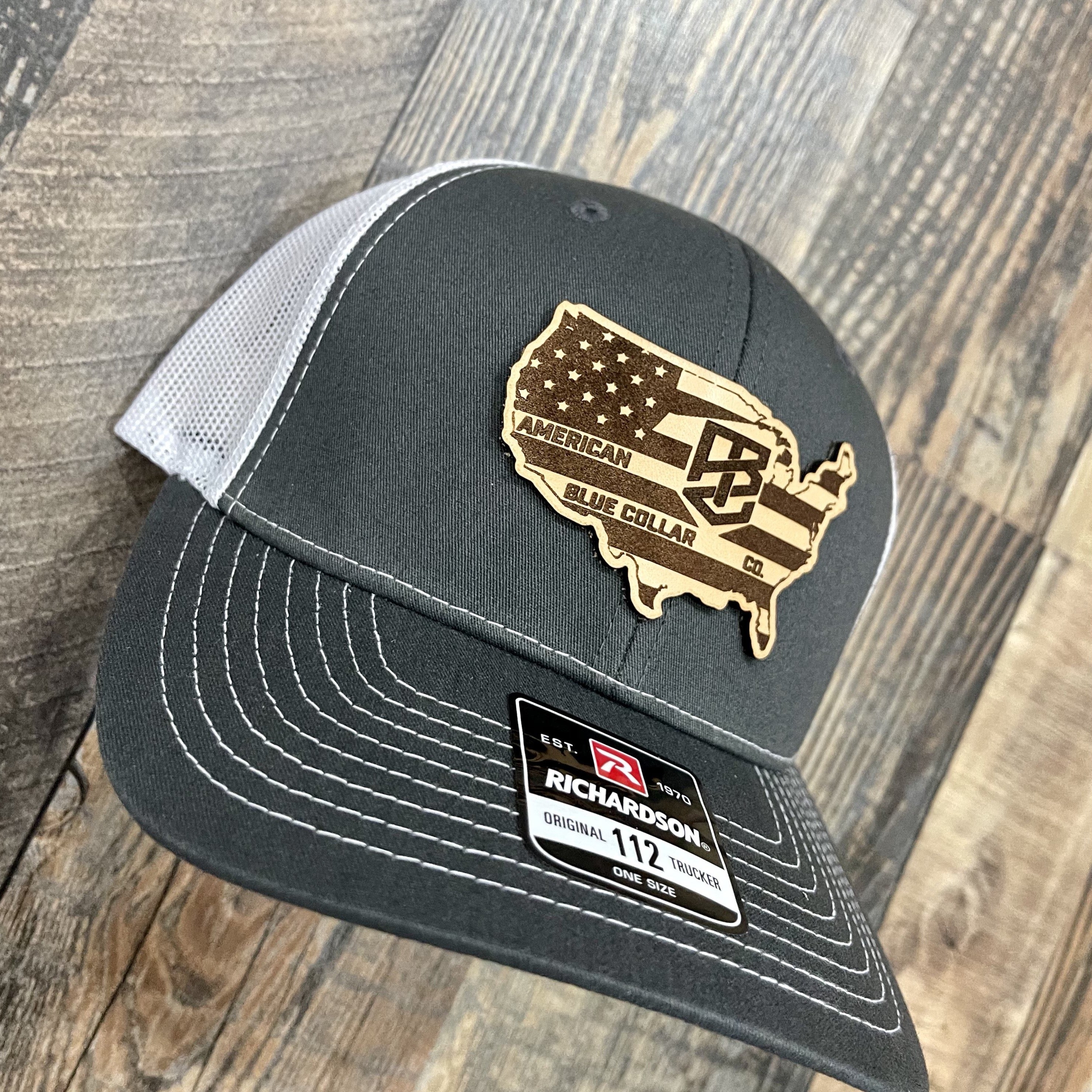 American Blue Collar USA Leather Patch Hat